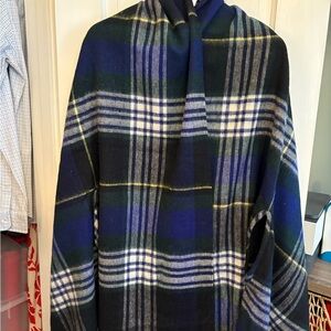 J. Crew Plaid Blue and Green plaid shawl/wrap